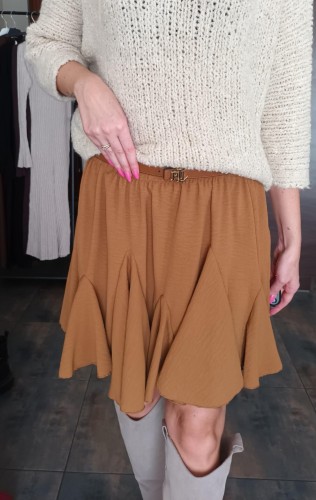 spodniczka-mini-plisowana-musztardowa