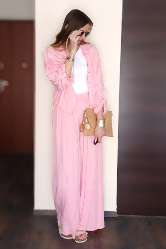 Spodnie-dlugie-wiskoza-rozszezana-nogawka-dla-wysokich-kobiet-rozowe-wiskozowy-komplet