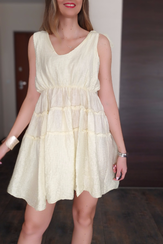 Sukienka-mini-zolty-masełkowy-kokardki