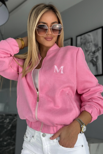 bomberka-zamszowa-rozowa-mila-krotka-z-bawelna-polski-producent-modna-kurtka-damska-na-wiosne-lato