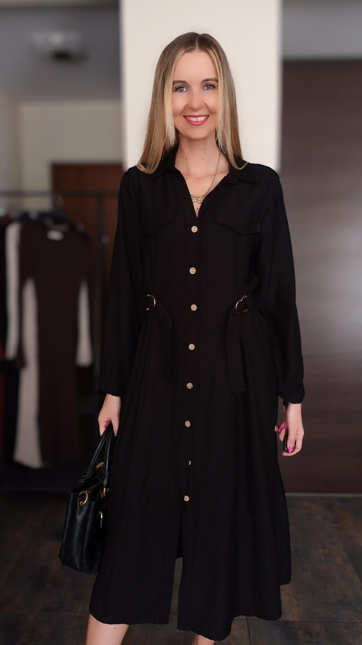 sukienka-midi-szmizjerka-rozpinana-czarna-wiskozowa (2)