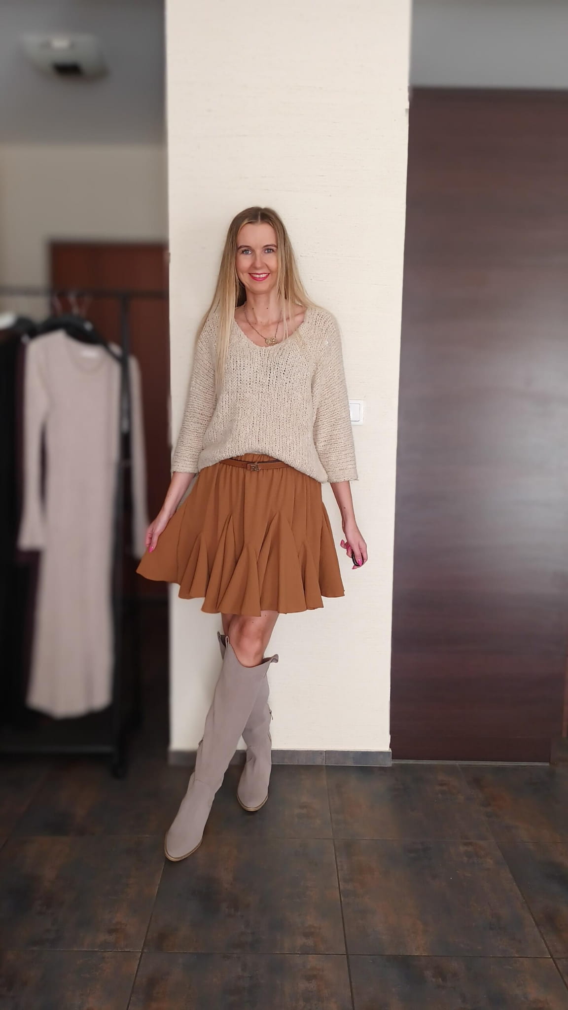 spodniczka-mini-musztardowa