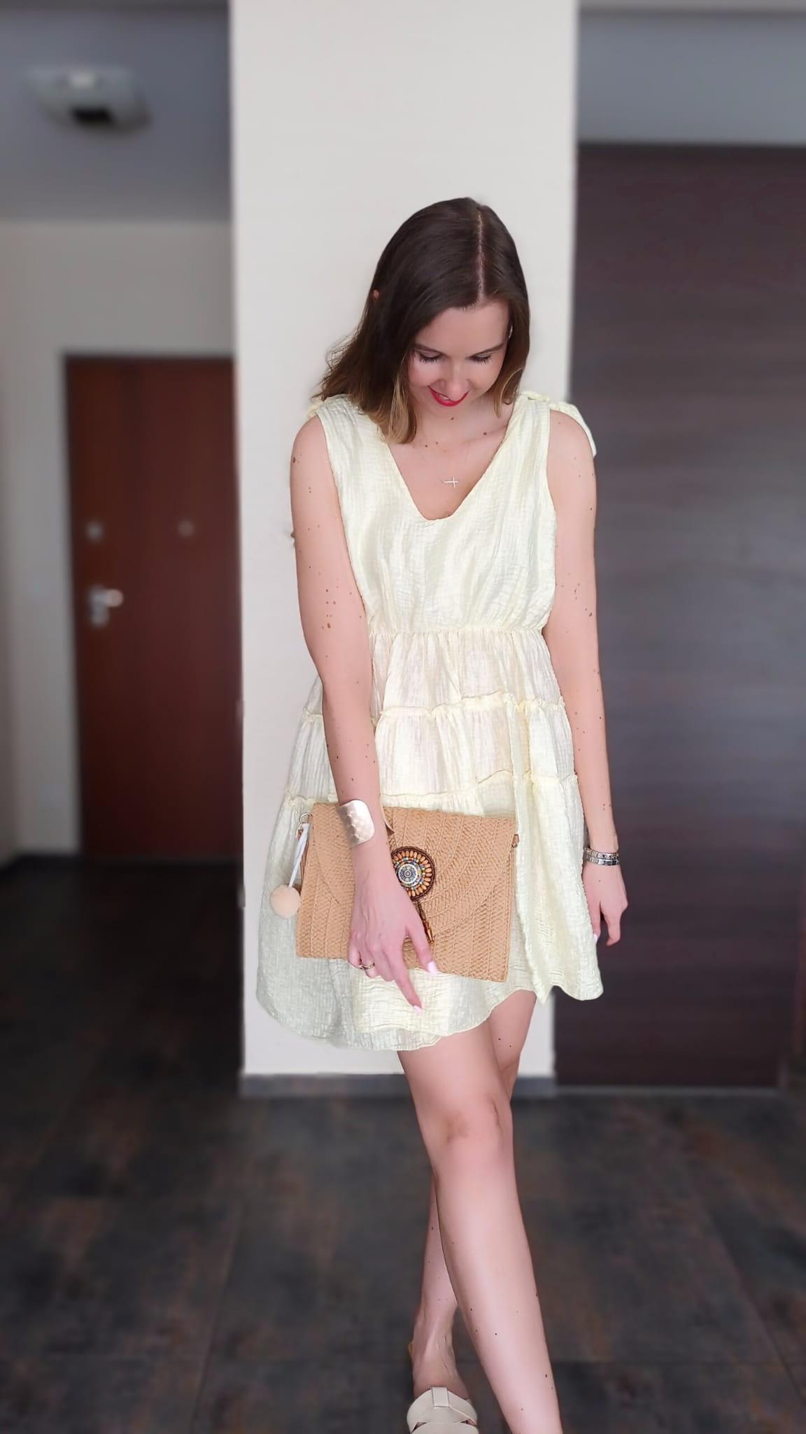 Sukienka-mini-zolty-masełkowy-kokardki (5)